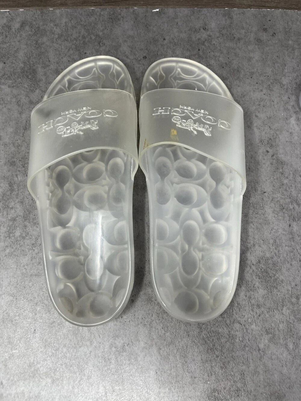 COACH Ulyssa Slide Sandals Womens Size 8 Clear Slip On Flip Flops